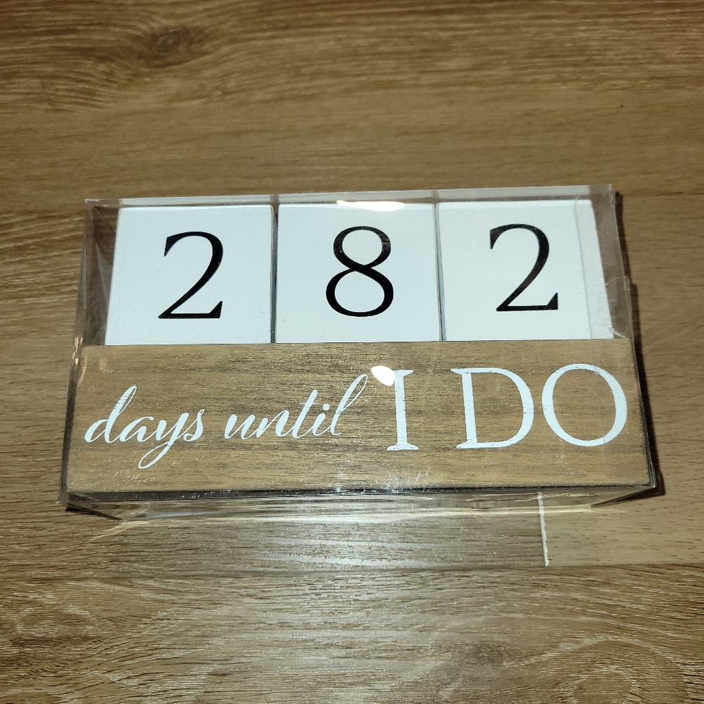 Days Until I Do Wedding Countdown Wooden Blocks New